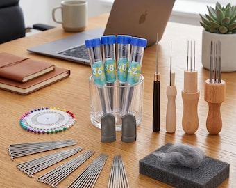 127 Pcs Needle Felting Kit with 4 Sizes Needles, Wool Felting Tools Set, Wooden Holders, Foam Pad, Beginner Needle Felting Starter Kit