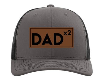 Dad of 2 Hat, Custom Dad Hat X2, Father's Day Gift, Pregnancy Announcement Gift, Adjustable Hat for Dad of Two