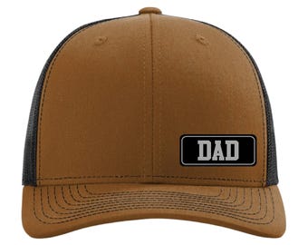 Dad Hat, Custom Leather Patch Cap, Personalized Gift for Dad, Unique Gift for Father, Custom Trucker Hat, Adjustable Dad Cap