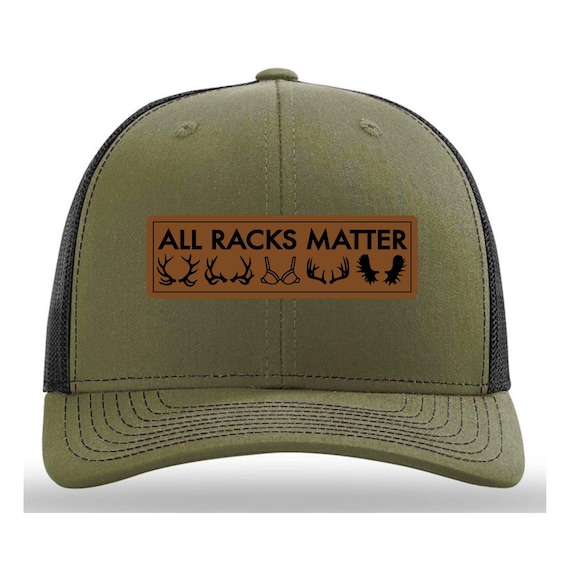 All Racks Matter Hat, Hunting Hat, Gag Hat, Deer Hunting Hat, leatherette patch trucker hat