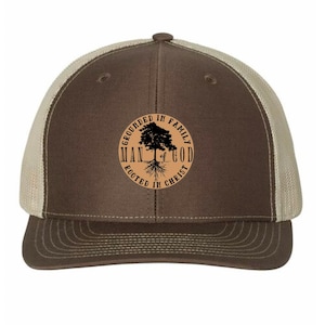 Grounded in Family, Rooted in Christ Hat, Man of God Hat, Christian Leather Patch Hat, Inspirational Hat