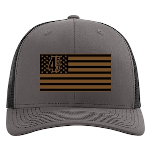 45-47 Trump American Flag Hat, Support Trump 2024, Patriotic Trucker Hat, USA Flag Cap, Political Hat, MAGA Hat