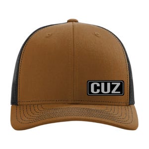 Cuz Hat Leatherette Patch Hat, Richardson 112, Custom Cousin Hat, Personalized Gift for Cousin