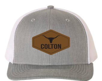 Longhorn Kids Hat, Custom Name Hat, Toddler Western Cap, Youth Ranch Hat, Boys Trucker Hat, Personalized Longhorn Hat