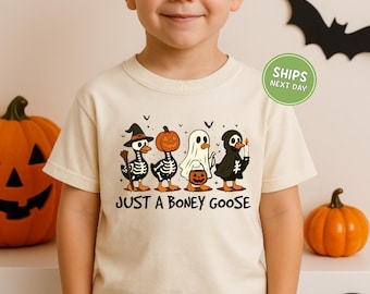 Goose Halloween Shirt Kids Halloween Shirt Comfort Colors Shirt Toddler Ghost Goose Shirt Halloween Sweatshirt Spooky Goose Kids Halloween
