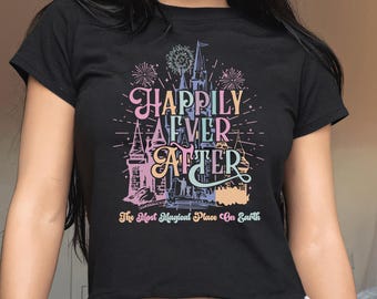 Disney Baby Tee Happily Ever After Disney Castle Shirt Womens Crop Baby Tee Disney Tank Top Disney Comfort Colors® Tank Top Disney Kids Tank