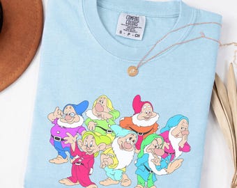 Seven Dwarfs Shirt Disney Trip Shirt Disney Princess Snow White Shirt Disney Comfort Colors® Shirt Girly Neon Pink Disney Shirt 7 Dwarfs Tee