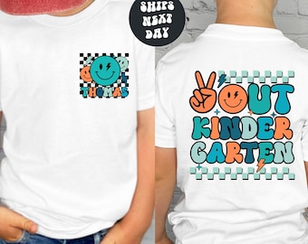 Custom Kindergarten Graduation Shirt Groovy Graduation Shirt Kindergarten Grad Kids Custom Last Day of School Kids Shirt Summer Break Shirt