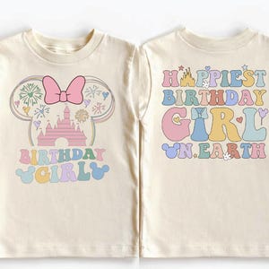 Disney Birthday Girl Shirt Happiest Birthday Girl On Earth Shirt Minnie Mouse Birthday Shirt Kids Birthday Party