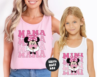 Disney Tank Top Matching Mama Mini Tank Tops Mother Daughter Tanks Dada Mickey Mama Minnie Disney Trip Comfort Colors® Matching Family Tanks