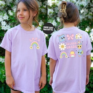 Custom Girls Second Grade Shirt Back To School Shirt Coquette Second Grade Kids Shirt School Personalized 2nd Grade Shirt Gift Toddler Tee