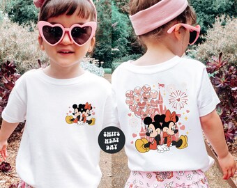 Disney Valentine's Day Shirt Mickey Minnie Happiest Place On Earth Castle Sweatshirt Disney Lovers Shirt Disney Valentine's Day Kids Shirt