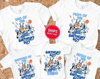 Blue Dog Custom Family Birthday Shirt Blue Dog Birthday Boy Shirt Birthday Shirt Birthday Gift Family Shirt Blue Dog Kids Birthday Party
