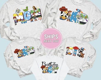 Toy Story Matching Family Shirt Toy Story Birthday Boy Shirt Disney Mom Dad Shirt Disney Family Long Sleeve Disney Birthday Sweatshirt
