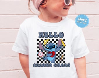 Stitch Hello Second Grade Shirt Back To School Shirt Disney 2nd Grade Kids Shirt Kids School Second Grade Shirt School Shirt Toddler Shirt
