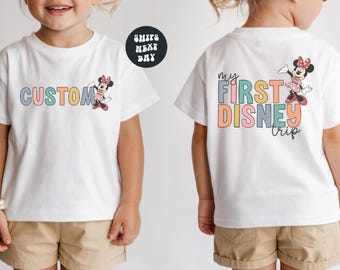Custom Kids Disney Shirt My First Disney Trip Toddler Shirt First Disney Trip Kids T-Shirt Family Trip Matching Disney Minnie Mickey Shirt
