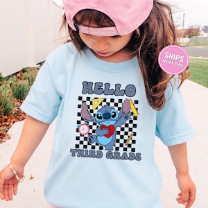 Stitch Hello Third Grade Shirt Back To School Shirt Disney 3rd Grade Kids Shirt Kids School Third Grade Shirt School Shirt Toddler Shirt