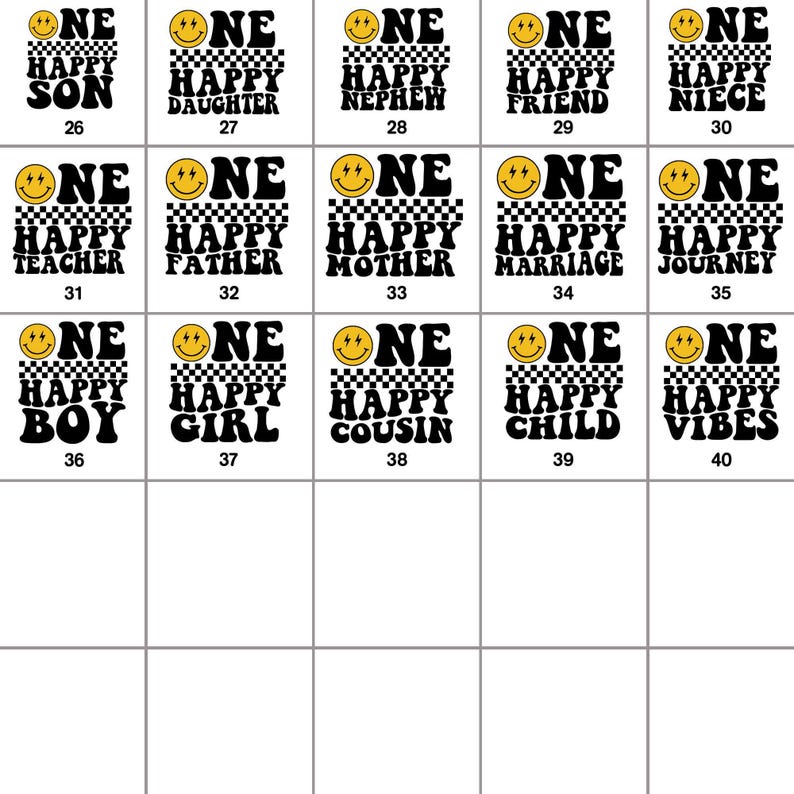 a sheet of paper with some smiley faces on it