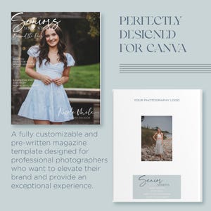 Senior Photography Client Guide | Editable Canva Template | Senior Session Magazine for Photographers
