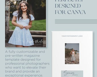 Senior Photography Client Guide | Editable Canva Template | Senior Session Magazine for Photographers
