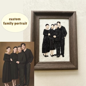 Custom Needle Felted Family Portrait, Custom Wool Felted Family Portrait, Personalized Family Gift, Father&#39;s Day Gift