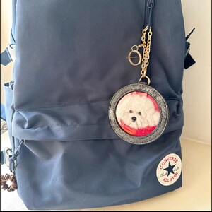 Dije de cuero personalizado para bolso de mascota, dije de fieltro de lana personalizado para bolso de mascota, retrato de cuero de mascota, recuerdo de gato, regalo para la pérdida de una mascota, regalo para mamá