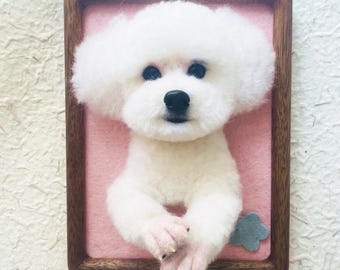 Custom Needle Felted Pet Portrait: Wool Dog Memorial Gift