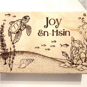 Custom Woodburned Nursery or Kids Room Name Sign: Underwater