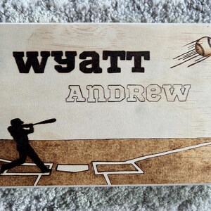Custom Woodburned Kids Room or Nursery Name Sign: Baseball