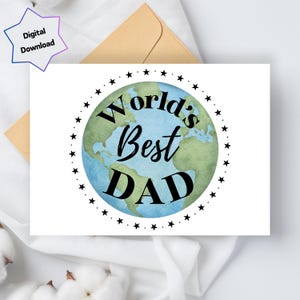 El mejor papá del mundo - Descarga digital - Tarjeta imprimible para el Día del Padre - Plegable (5x7 y 4x6) - Impresión en papel Carta y A4