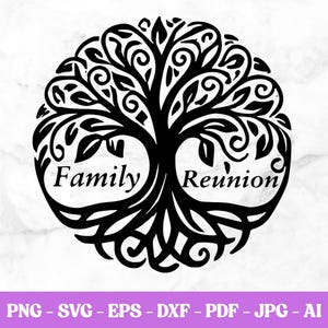 Tree Of Life SVG PNG, Family Tree Reunion Svg, Tree of life Clipart, Tree Silhouette, Instant Download, Editable, Cricut, Silhouette