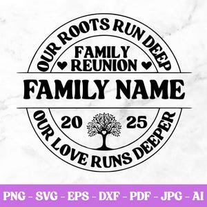 Custom Family Reunion 2025 SVG: Our Roots Run Deep Design (Digital Download
