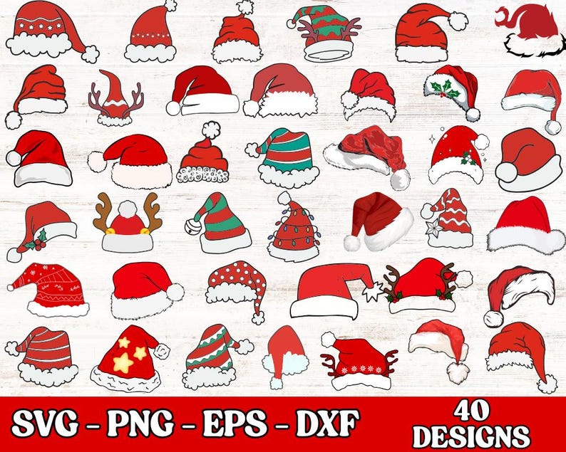Santa Hat SVG: Christmas Layered Cut File (digital Download) - Etsy