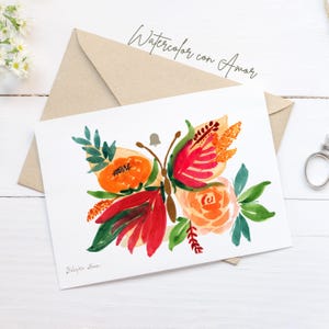 Floral Tiere Aquarell Grußkarten (3er Set) mit Liebe gemacht.