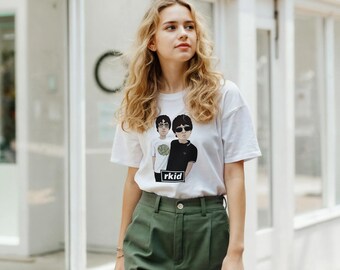 Oasis Inspired RKID T-Shirt | Unisex White Cotton Rock Band Tee