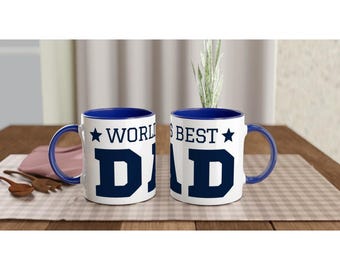 World's Best Dad Mug - Perfect Father's Day Gift - Colorful Ceramic Cup