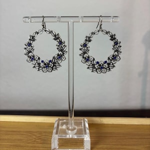 Handmade Boho Leaf Flower Earring,Stainless Steel Earrings,Flowers,Bohemian Jewelry,Ethno Hoop Earrings,Boho,Handmade Vintage Daisy