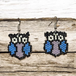Owl Bird Miyuki Earrings Made of Genuine Miyuki Glass Beads Jewelry Handmade Boho Design Handmade Jewelry