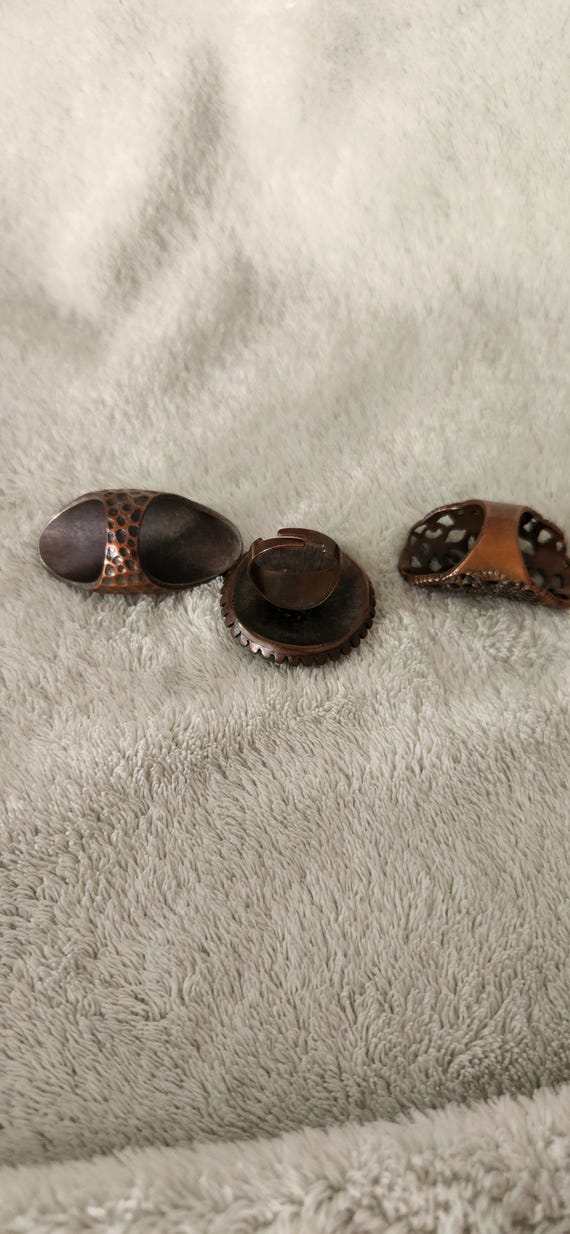 3 statement rings. Bronze/copper tone. - image 6
