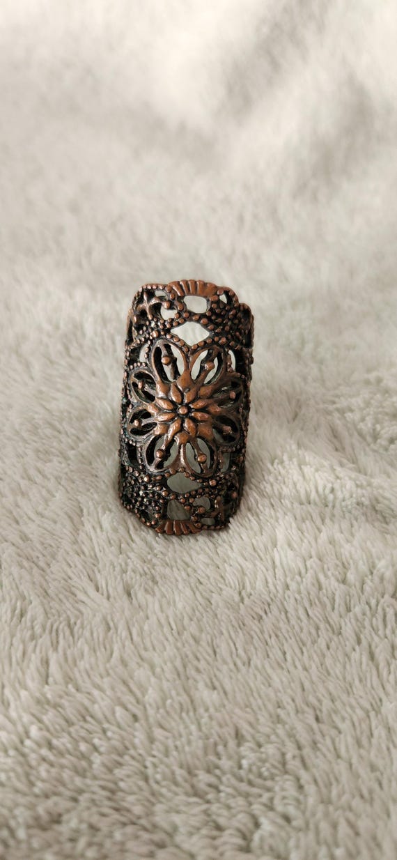 3 statement rings. Bronze/copper tone. - image 3