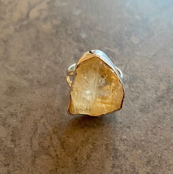Citrine Statement sterling Silver Ring - image 4
