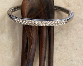 Swarovski Crystal Hinged Bangle Bracelet