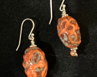 Sterling Silver wires with vintage handmade bead