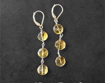 Citrine and Sterling Silver Earrings