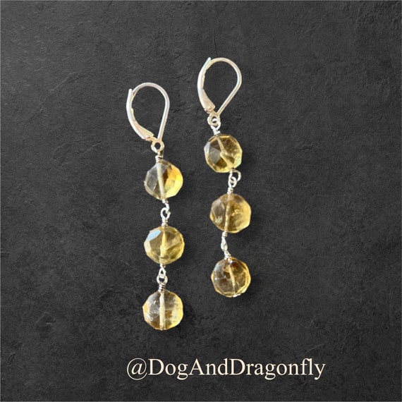 Citrine and Sterling Silver Earrings
