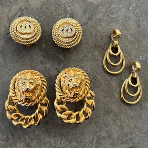 Trendy Gold Door Knocker Clip On Earrings