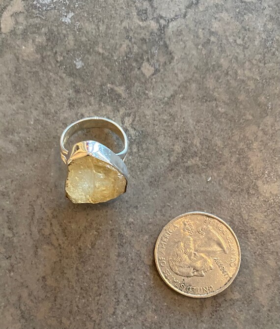 Citrine Statement sterling Silver Ring - image 3