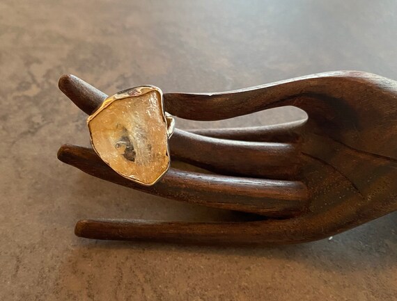 Citrine Statement sterling Silver Ring - image 1