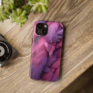 Purple Feather Phone Case iPhone 16 16 Plus 16 ProMax 15 15 Plus 15 Pro Max 14 13 12 iPhone XS Max Case iPhone X Case iPhone 8
