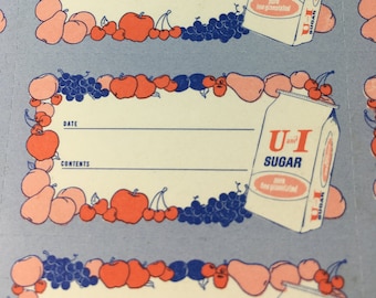 60 canning labels, Vintage Canning Labels, Canning Supplies, Jar Labels, Retro Kitchen